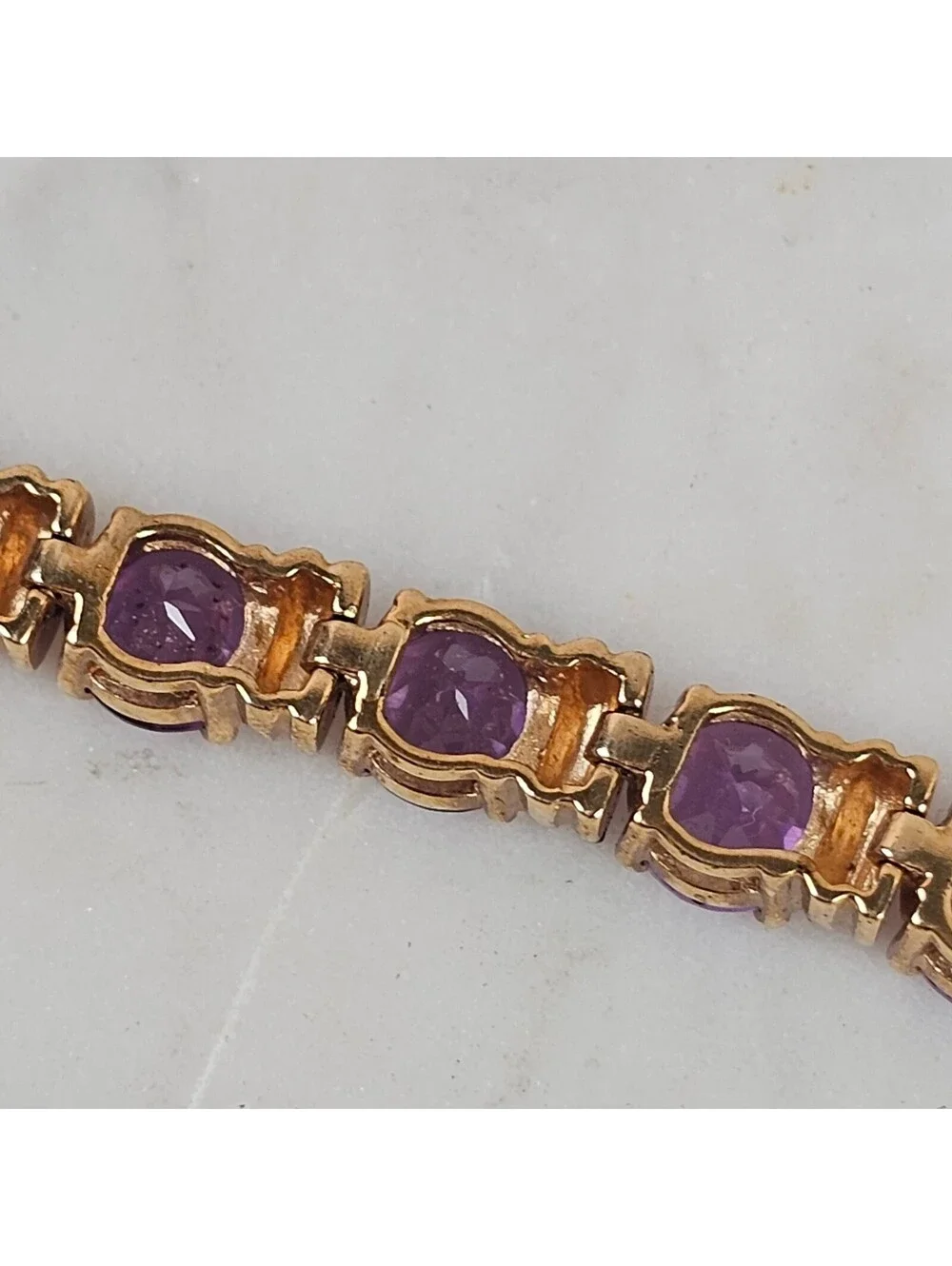 Ross Simons 925 Sterling Silver Purple Sapphire Tennis Bracelet 7